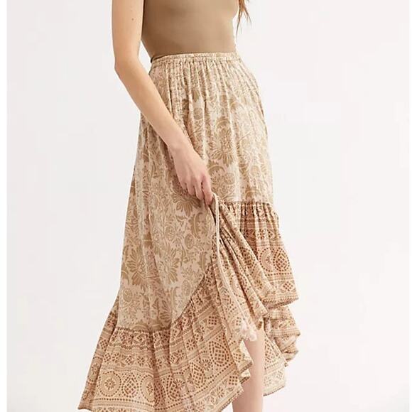 Spell Dresses & Skirts - Spell and The Gypsy Women's Lioness Smoke Ruched Maxi Skirt Beige Size M